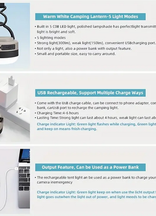 Outgear Multifunctional Camp Light | Build in Power Bank & Flashlight