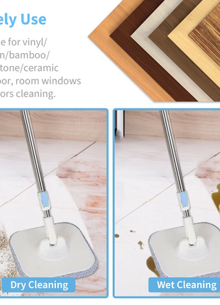 Madison Microfiber Mop and Bucket Set – Dual Water Separation System with 2 Mop Pads for Hygienic Cleaning