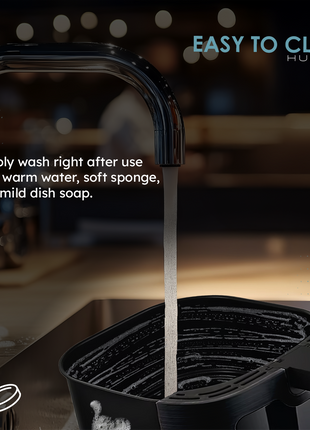 Humble 5.2L Air Fryer with Visible Window – Large Capacity, Black – Oil-Free Cooking with Adjustable Time & Temp, Easy to Clean, Family-Sized Electric Airfryer