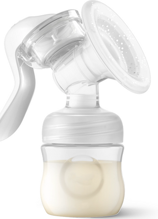 Manual Breast Pump with Natural Motion Tech – Soft Silicone – Adjustable Suction – 125 mL Bottle