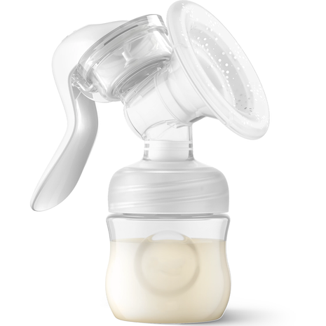 Manual Breast Pump with Natural Motion Tech – Soft Silicone – Adjustable Suction – 125 mL Bottle