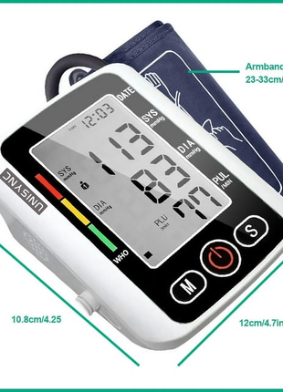 Upper Arm Blood Pressure Monitor 126×100×53mm – LCD Display – ±3mmHg Accuracy – Dual Power USB/AAA – Adult Use