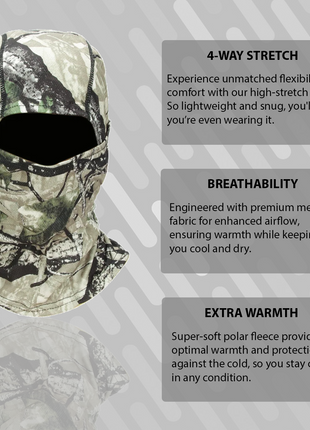 Lightweight Balaclava – Unisex, Universal Fit, Ultra-Soft Polyester Microfiber, for Motorcycling, Skiing, Cycling, and Outdoor Sports - Forest Camo