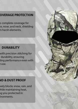 Lightweight Balaclava – Unisex, Universal Fit, Ultra-Soft Polyester Microfiber, for Motorcycling, Skiing, Cycling, and Outdoor Sports - Forest Camo