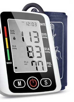 Upper Arm Blood Pressure Monitor 126×100×53mm – LCD Display – ±3mmHg Accuracy – Dual Power USB/AAA – Adult Use
