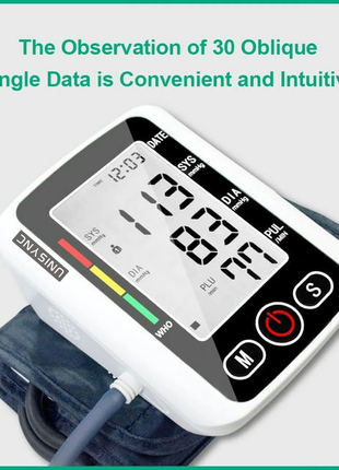 Upper Arm Blood Pressure Monitor 126×100×53mm – LCD Display – ±3mmHg Accuracy – Dual Power USB/AAA – Adult Use