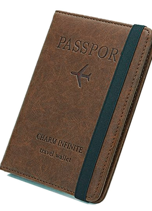 PU Leather RFID Passport Holder – 14.4×10.5×1.4 cm – 4 Card + 2 SIM + 3 Pockets – Coffee / Grey / Pink / Black