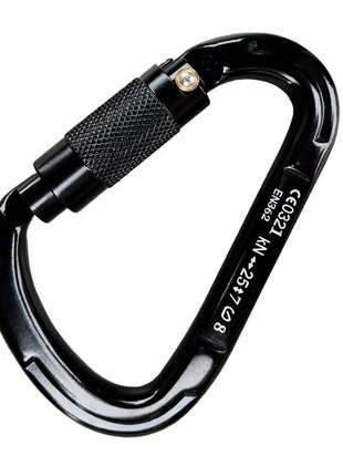 Aluminium Alloy Carabiner 25kN – 3-Way Auto Locking Gate – Matte Black – CE0321 EN362 – Industrial Use