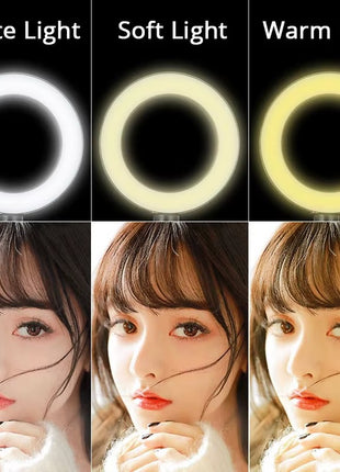 Ring Light Replacement 30cm with USB Power + Wired Remote – Adjustable Brightness & Color – Phone Holder