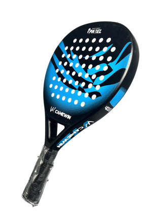 Padel Racket 38mm Carbon Frame EVA Soft Core Marble Face Design with Grip and Carry Bag