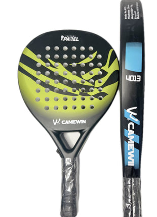 Padel Racket 38mm Carbon Frame EVA Soft Core Marble Face Design with Grip and Carry Bag