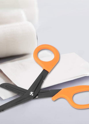 Stainless Steel Bandage Scissors Emergency Trauma Shears with Serrated Blade & Cable Stripper, 18cm, 1 Piece