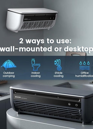 Wireless Charging Wall‑Mounted Portable Air Conditioner Fan – USB‑C Rechargeable, 3 Speeds, 13°C Rapid Cooling, Remote Control