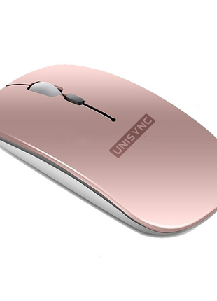 UNISYNC Wireless Mouse 1600 DPI – Bluetooth 5.0 2.4GHz Dual Mode – Silent Click – Rechargeable