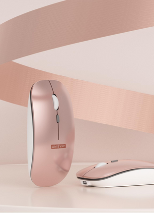 UNISYNC Wireless Mouse 1600 DPI – Bluetooth 5.0 2.4GHz Dual Mode – Silent Click – Rechargeable