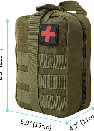 25-Piece Tactical First Aid Kit – MOLLE Rip-Away Outdoor Medical Bag – 900D Polyester Compact Emergency Pouch