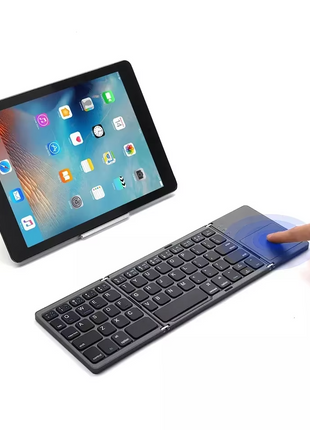 Foldable Bluetooth Keyboard Full-Size 84-Key – Scissor-Switch + Touchpad – Multi-Device Wireless – Black