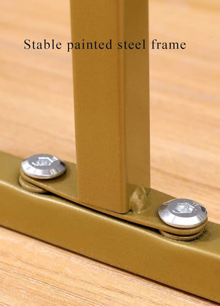 C-Shaped Side Table 50x30cm – 2-Tier Faux Marble MDF with Gold Steel Frame