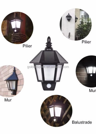 Solar Wall Light Outdoor Waterproof - Warm & Cool Light Modes