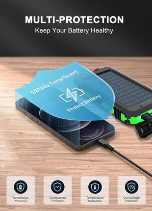 Portable Power Bank 10000mAh – ABS Dual USB Output – Compact Travel Charger – Black