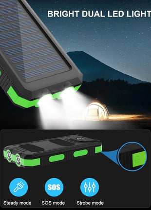 Portable Power Bank 10000mAh – ABS Dual USB Output – Compact Travel Charger – Black