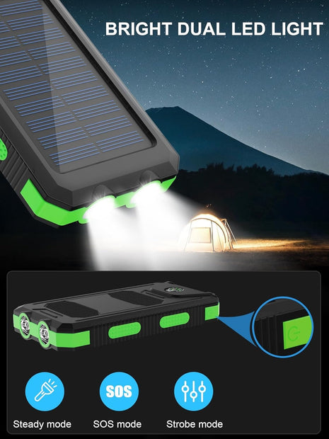 Portable Power Bank 10000mAh – ABS Dual USB Output – Compact Travel Charger – Black
