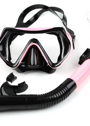 Snorkeling Mask and Tube Set – Adult Single-Lens Dive Mask + Ergonomic Breathing Snorkel