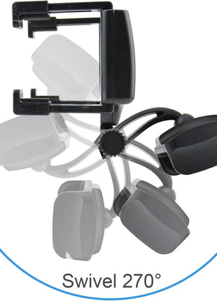 Rearview Mirror Phone Mount for 2.1–2.4" Mirrors – 360° Rotating ABS Holder for Smartphones GPS