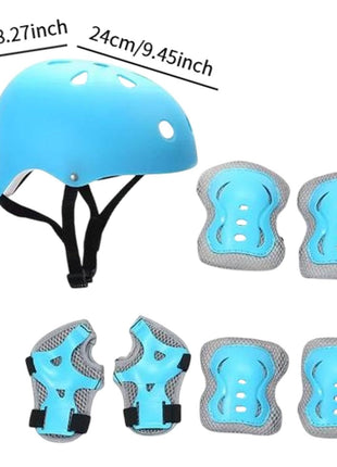 Kids Protective Gear Set with Helmet – 7-Piece Safety Kit with Knee, Elbow & Wrist Pads – Breathable Foam