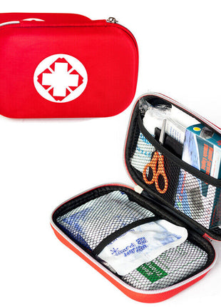 Emergency First Aid Kit, 47 Piece Set with Red Case, Portable Survival Medical Kit for Home, Car, Travel, Camping & Outdoors