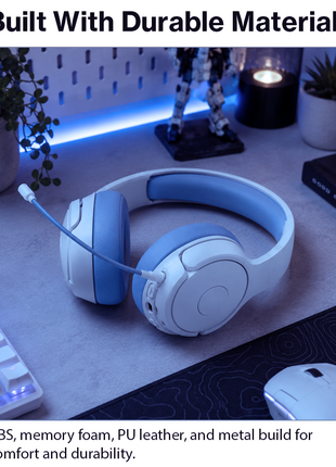 Over-Ear Gaming Headset with Boom Mic, 40 mm Drivers and 3.5 mm Multi-Platform Compatibility Blue