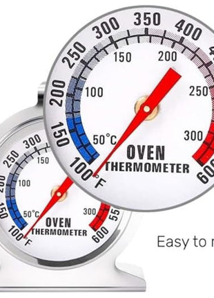 Oven Thermometer 600°F – Dual Scale Stainless Steel – Universal Fit for Ovens