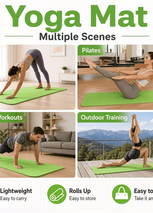 Anti-Slip EVA Yoga and Exercise Mat for Pilates, Stretching, Home and Gym Workouts