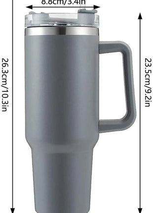 1.2L Stainless Steel Tumbler - Double-Wall Vacuum Insulated, Splash Proof, BPA-Free Lid with Rotating Cover