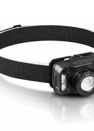 Outgear Rechargeable LED Headlamp 5W XTE + COB + Red LEDs, Motion Sensor Switch, Zoom Adjustable Beam, 60° Tilt, 3.7V 1800mAh