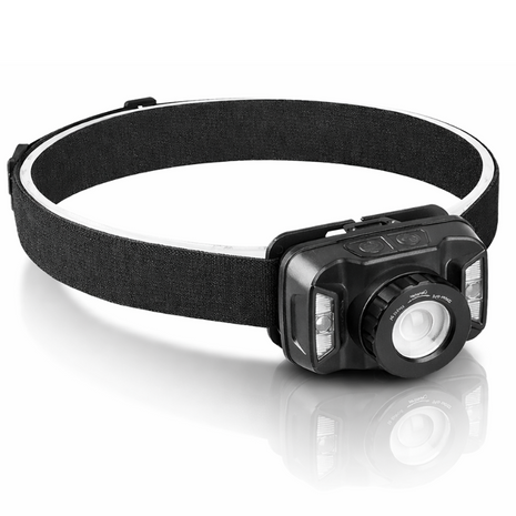 Outgear Rechargeable LED Headlamp 5W XTE + COB + Red LEDs, Motion Sensor Switch, Zoom Adjustable Beam, 60° Tilt, 3.7V 1800mAh