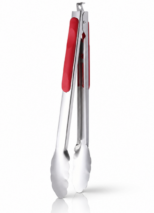 Stainless Steel Cooking Tong with ABS Handle & Pull-Ring Lock – Medium & Large Sizes