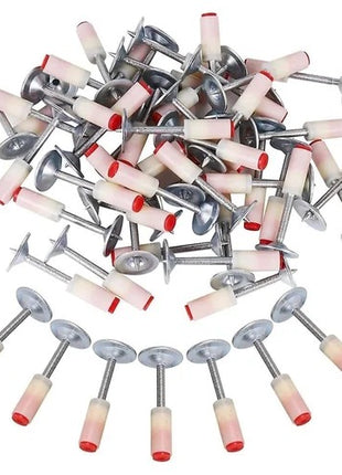 Ceiling Nails with Plastic Gasket Smooth Shank Flat Head Steel Fixing Nails 50-Pack