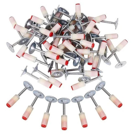 Ceiling Nails with Plastic Gasket Smooth Shank Flat Head Steel Fixing Nails 50-Pack