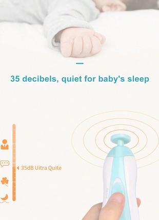 Electric Baby & Adult Nail Trimmer Kit with 6 Grinding Heads, 4 Working Modes, 360° Rotation, Low Noise, Battery Powered