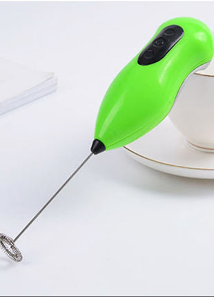Handheld Electric Coffee Whisk Milk Frother Battery Powered Stainless Steel Drink Mixer