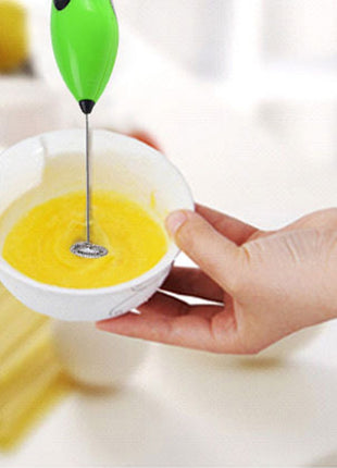 Handheld Electric Coffee Whisk Milk Frother Battery Powered Stainless Steel Drink Mixer