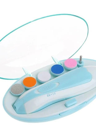 Electric Baby & Adult Nail Trimmer Kit with 6 Grinding Heads, 4 Working Modes, 360° Rotation, Low Noise, Battery Powered