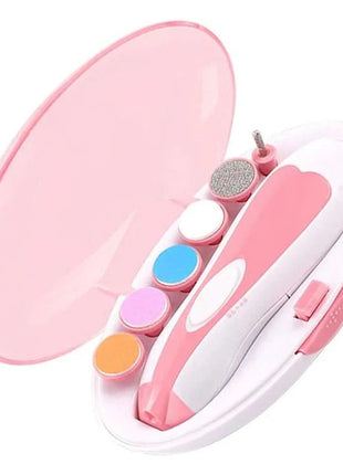 Electric Baby & Adult Nail Trimmer Kit with 6 Grinding Heads, 4 Working Modes, 360° Rotation, Low Noise, Battery Powered