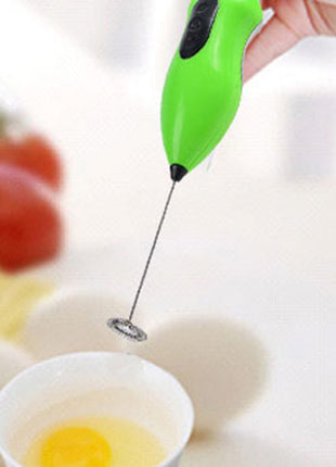 Handheld Electric Coffee Whisk Milk Frother Battery Powered Stainless Steel Drink Mixer