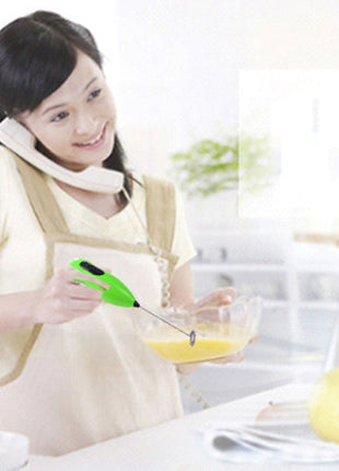 Handheld Electric Coffee Whisk Milk Frother Battery Powered Stainless Steel Drink Mixer