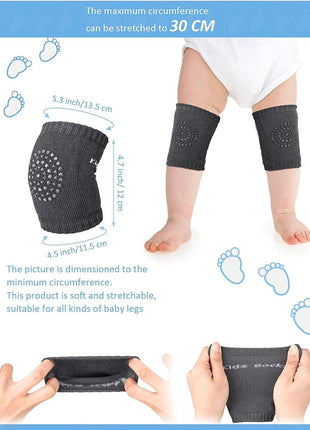 Baby Crawling Knee Pads – 1 Pair Cotton Anti-Slip – Selectable Colour – 6–24 Months