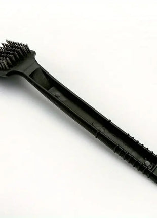 Braai Grill Brush and Scraper 30 cm – Stainless Steel Blade + Firm Bristles – Anti-Slip Handle – Black.