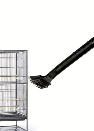 Braai Grill Brush and Scraper 30 cm – Stainless Steel Blade + Firm Bristles – Anti-Slip Handle – Black.