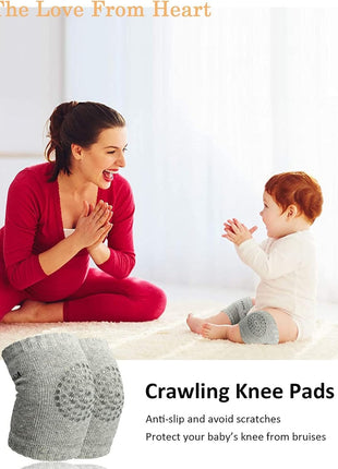 Baby Crawling Knee Pads – 1 Pair Cotton Anti-Slip – Selectable Colour – 6–24 Months